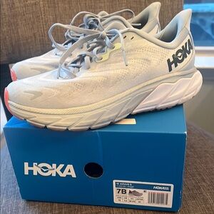 Hoka Light Gray Running Shoes